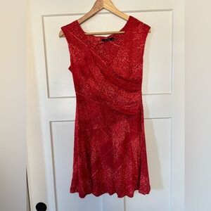Nic+Zoe Bright Red & Pink Dress - size small